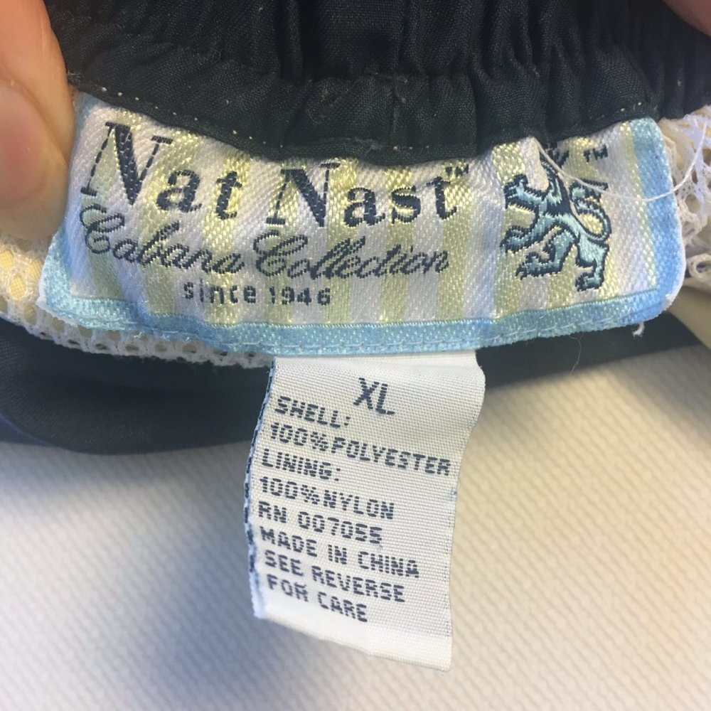 Nat Nast Swim Trunks Mens XL Blue Yellow Cabana Collection Board Shorts - Picture 7 of 8
